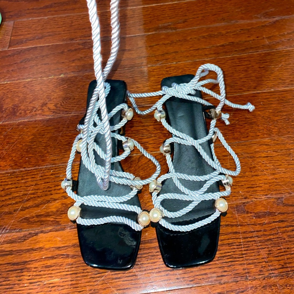 Lace up rope sandals